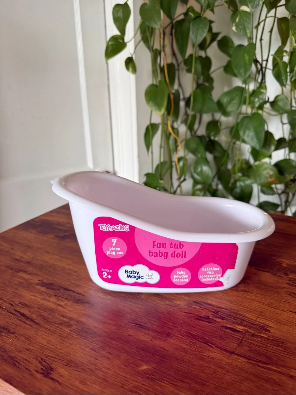 Baby Magic Fun Tub Baby Doll Bath - Pink and White